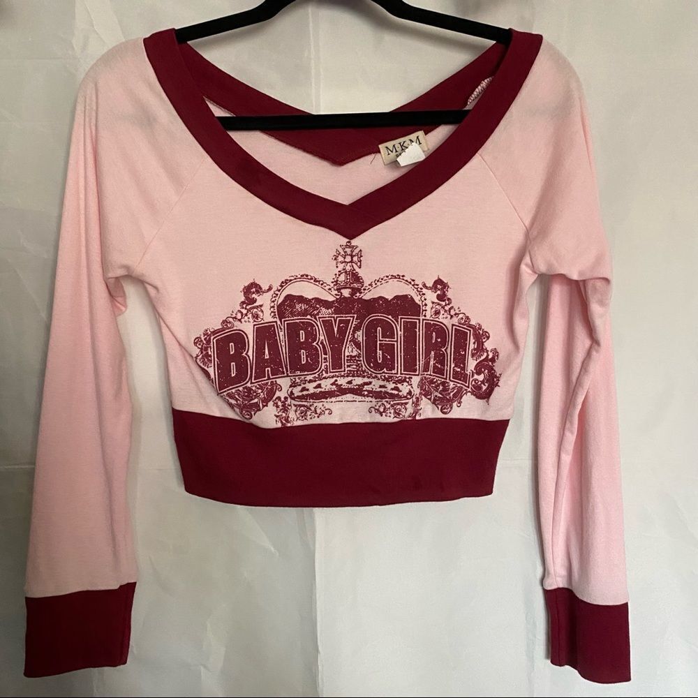 MKM  Graphic Raw Hem pink  | Style: Crop Top